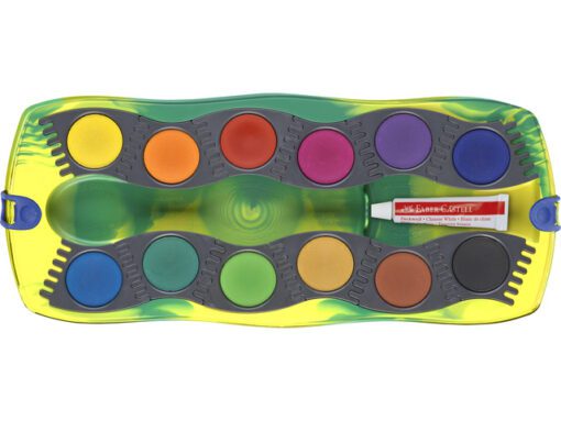 Waterverfdoos Faber-Castell Connector Dino 12kleuren +1     tube wit