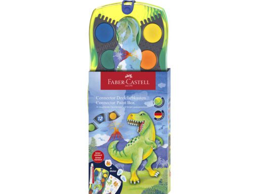 Waterverfdoos Faber-Castell Connector Dino 12kleuren +1     tube wit