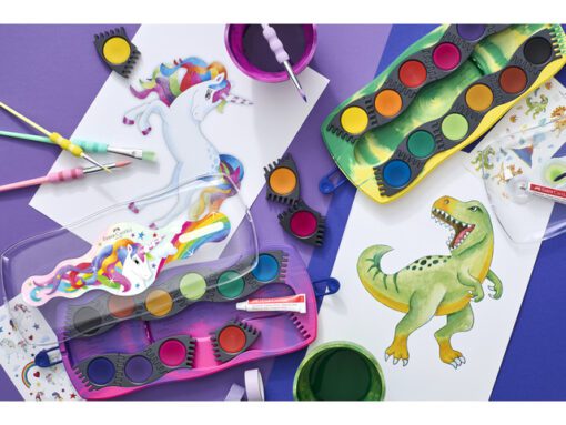 Waterverfdoos Faber-Castell Connector Unicorn 12kleuren +1  tube wit