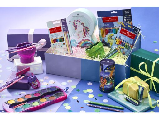 Waterverfdoos Faber-Castell Connector Unicorn 12kleuren +1  tube wit