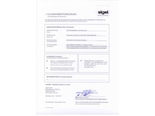 tafelstandaard Sigel Led A4 225x340x45