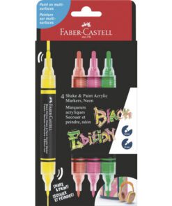 Acrylmarker Faber-Castell Black Edition Shake & Paint 4st.  neon kleuren