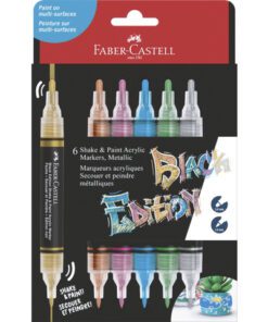 Acrylmarker Faber-Castell Black Edition Shake & Paint 6st.  metallic kleuren