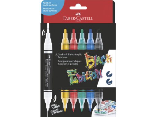 Acrylmarker Faber-Castell Black Edition Shake & Paint 6st.  standaard kleuren