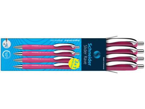 Balpen Schneider Rave XB  Power Pink doos a 3 + 1 gratis