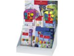 Dino en Unicorn Faber-Castell display gevuld met: Colour    grip kleur- potl, jumbo grip kleurpotl, connector verf,
