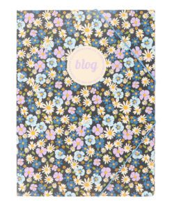 Elastomap B'LOG FLOWERS A4 folio met elast. en 3 flappen    krimp 2 st 2 motieven