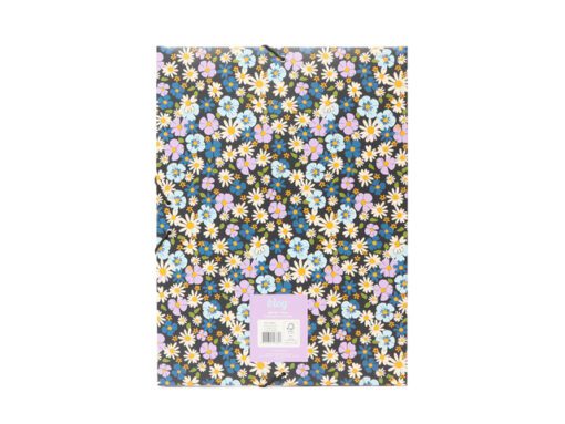 Elastomap B'LOG FLOWERS A4 folio met elast. en 3 flappen    krimp 2 st 2 motieven