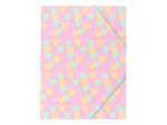 Elastomap B'LOG HEARTS A4 folio met elast. en 3 flappen     krimp 2st 2 motieven