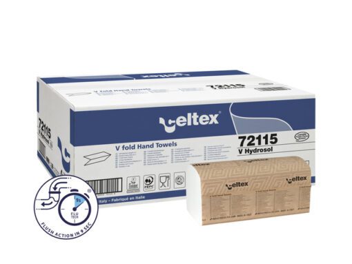 Handdoek Celtex Hydrosol V-vouw 3-laags wit doos 15 pak a   170 vel