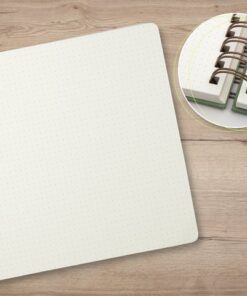 zonder rafelige randen. De stevige hardcover omslag garandeert stabiliteit bij het schrijven en tekenen. Zeer duurzaam door robuuste cover en hoogwaardige metalen spiraal. Met wit 120 grams papier (FSC-gecertificeerd) met DOT-liniatuur (punt-gelijnd) en afgeronde hoeken