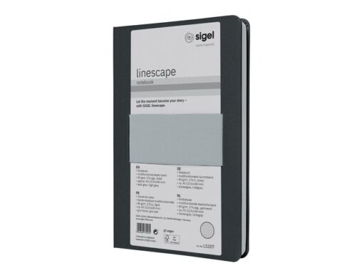 Notitieboek Linescape Neo A5 d.grijs/l.grijs lijn 176pag 80 gr. HC