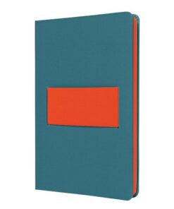 Notitieboek Linescape Neo A5 l.blauw/papaya lijn 176pag 80  gr. HC