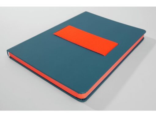 Notitieboek Linescape Neo A5 l.blauw/papaya lijn 176pag 80  gr. HC