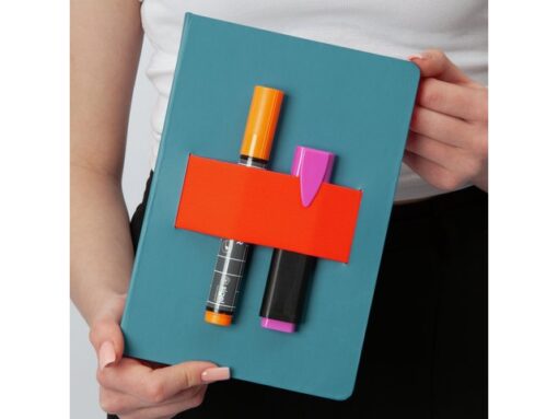 Notitieboek Linescape Neo A5 l.blauw/papaya lijn 176pag 80  gr. HC