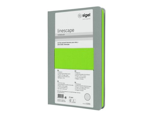 Notitieboek Linescape Neo A5 l.grijs/lime lijn 176pag 80gr  HC