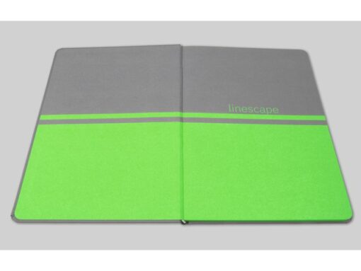 Notitieboek Linescape Neo A5 l.grijs/lime lijn 176pag 80gr  HC