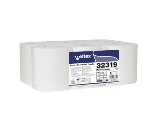 Poetspapier Celtex Centerfeed Midi 2-laags wit 153 meter    krimp a 6 rol