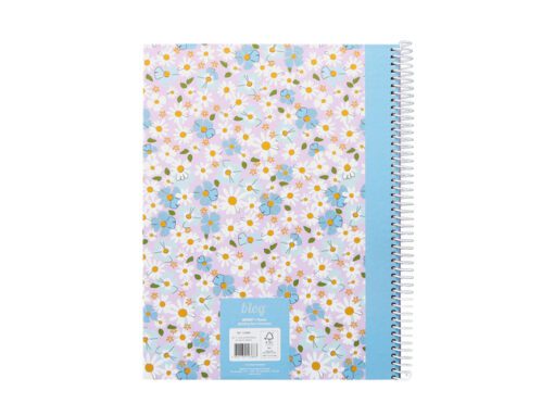 Spiraalblok B'LOG FLOWERS A5 ruit 5mm HC 80v 90gr krimp 2st