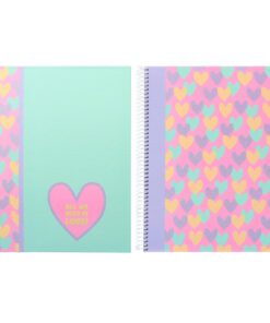 Spiraalblok B'LOG HEARTS A4 ruit 5mm HC 80v 90gr krimp 2st
