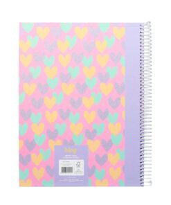 Spiraalblok B'LOG HEARTS. Formaat A4. Inhoud 80 vel 90 grams papier met ruit 5mm. Deze serie bestaat uit hartjes in harmonieuze kleuren en kleurcombinaties. Krimp a 2 stuks met 2 motieven.