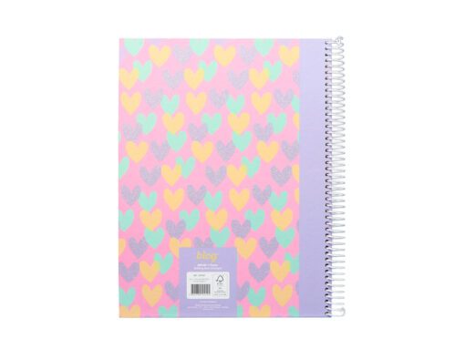 Spiraalblok B'LOG HEARTS A4 ruit 5mm HC 80v 90gr krimp 2st