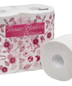 Toiletpapier Celtex Tissue Flowers 3-laags wit 300 vel      krimp 6x4 rol