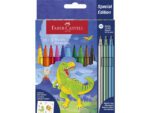 Viltstift Faber-Castell Dino 10x stand. Kleur+3x metallic   kleur incl. Dino stickers in karton etui
