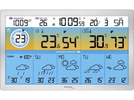 Weerstation Technoline WD 2500 373x228x30mm zilver met 1    buitensensor