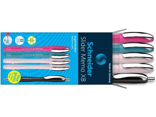 Balpen Schneider Memo XB Colour assorti doos a 4 + 1