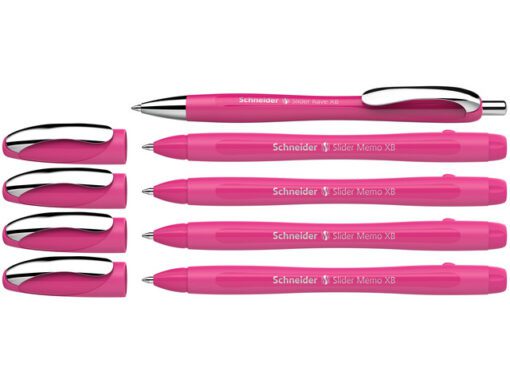 Balpen Schneider Memo XB  Power Pink doos a 4 + 1 gratis
