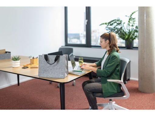 Desk Sharing Bag Basic Medium vilt lichtgrijs 361x281x151 mm