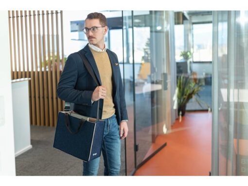 Desk Sharing Bag Bicolor M blauw/beige M 360x280x150mm