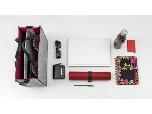 Desk Sharing Bag Bicolor M grijs/rood M 360x280x150mm