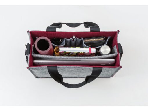 Desk Sharing Bag Bicolor M grijs/rood M 360x280x150mm
