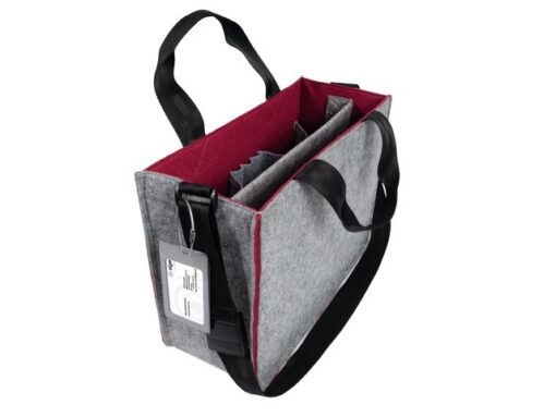 Desk Sharing Bag Bicolor M grijs/rood M 360x280x150mm