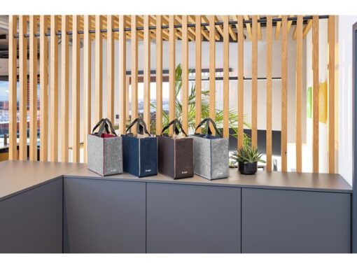 Desk Sharing Bag Bicolor M grijs/rood M 360x280x150mm