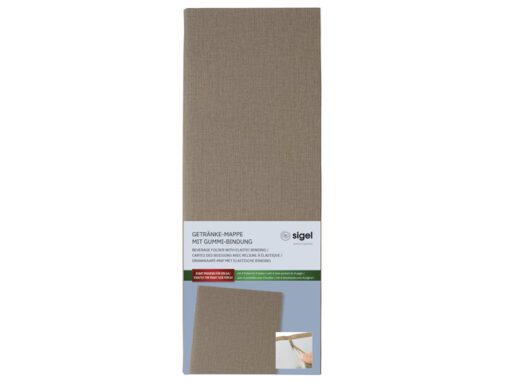 Drankkaart map Sigel 1/2 A4 smal beige voor 8 blad