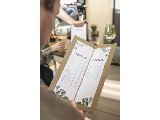 Drankkaart map Sigel 1/2 A4 smal beige voor 8 blad