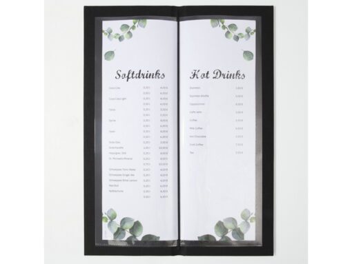 Drankkaart map Sigel 1/2 A4 smal zwart voor 8 blad