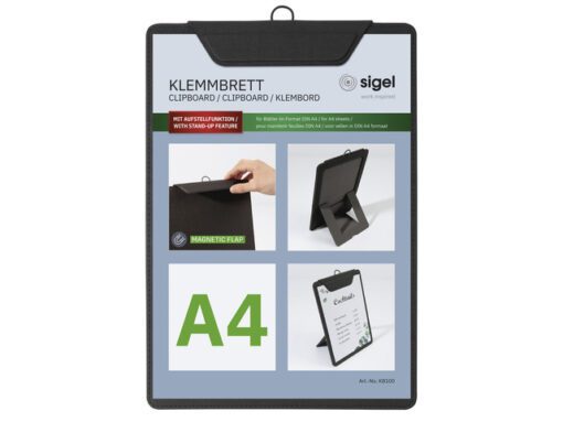 Menukaart klembord Sigel A4 zwart