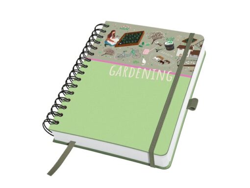 Notitieboek Jolie A5 spiraal Garden Love HC blanco 240pag   120gr