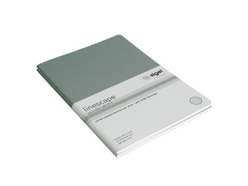 Notitieschrift Linescape Neo A5 2st. l.grijs/lime lijn 68   pag 80gr.