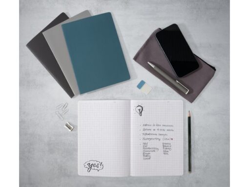 Notitieschrift Linescape Neo A5 2st.d.grijs/l.grijs lijn 68 pag 80gr.