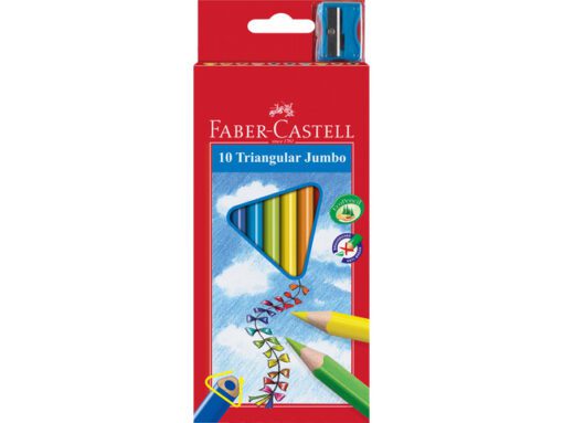 kleurpotlood Faber-Castell driekant Jumbo kartonnen etui a  10 stuks