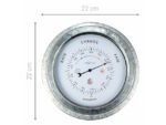 Buitenbarometer - Ø22CM - metaal - verzinkt "Orchid"