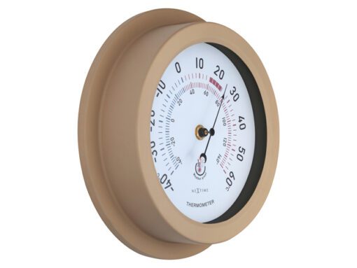 Buitenthermometer - Ø22CM - metaal - bruine "Lily"