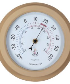Buitenthermometer - Ø22CM - metaal - bruine "Lily"