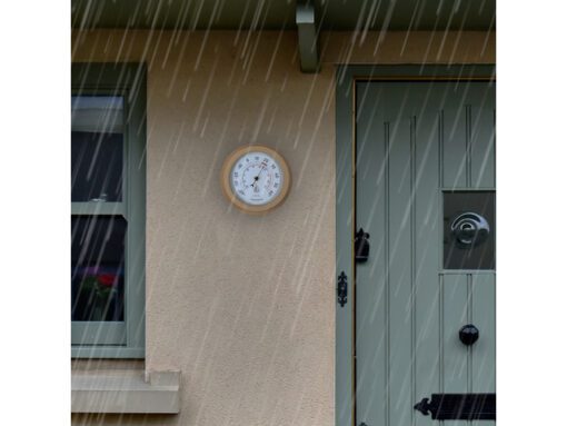 Buitenthermometer - Ø22CM - metaal - bruine "Lily"