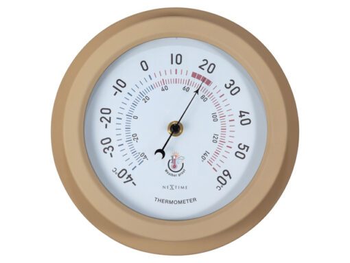 Buitenthermometer - Ø22CM - metaal - bruine "Lily"